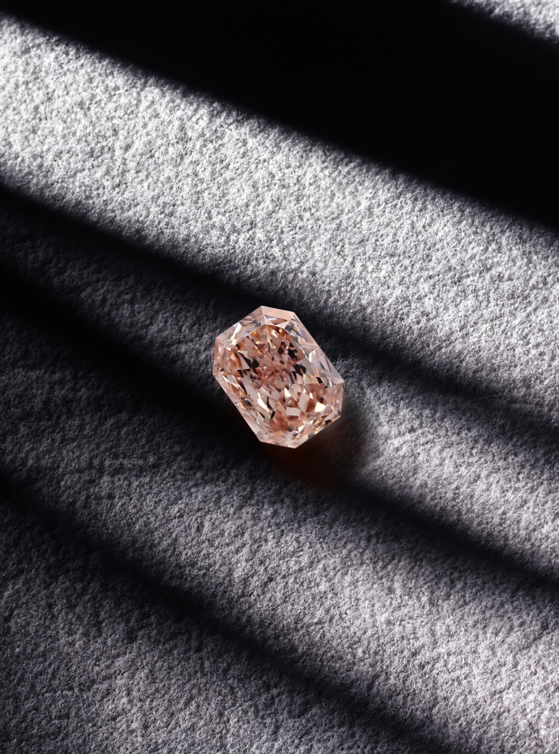 1.69 carat Fancy Orangey Pink Diamond, Radiant Shape