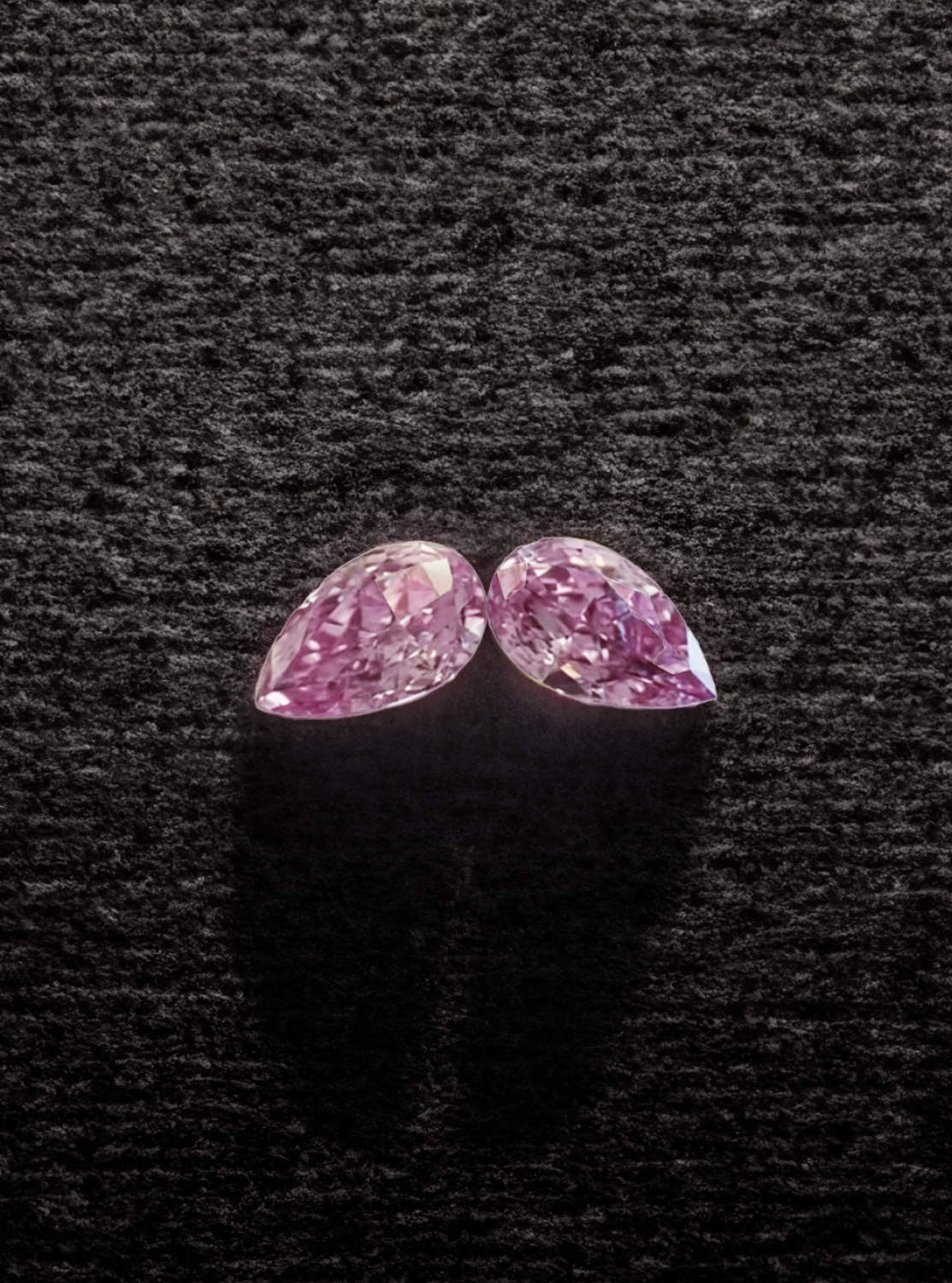 Fancy Pink-Purple Diamanten-Duo, 0,50 Karat in Pear-Form