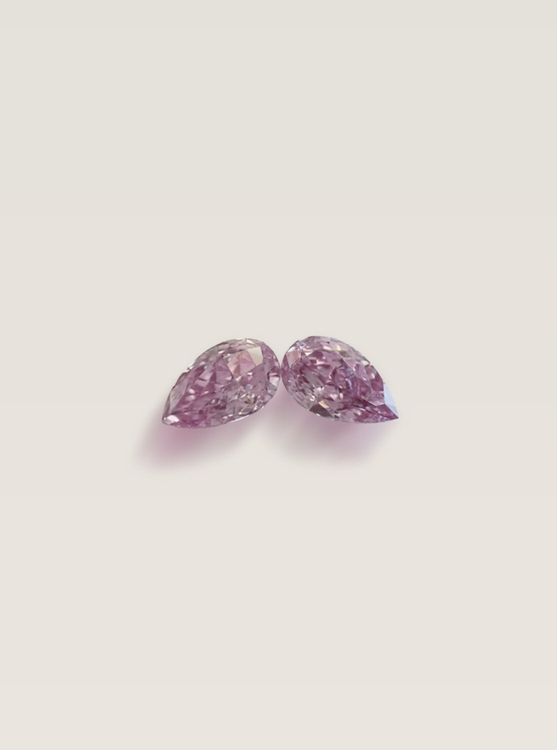 Fancy Pink-Purple Diamanten-Duo, 0,50 Karat in Pear-Form