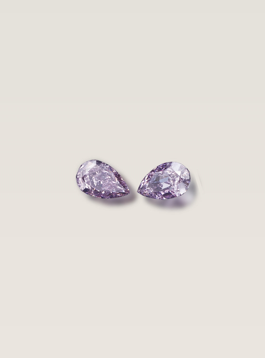 Fancy Intense Pink-Purple Diamanten-Duo in 0,52 & 0,51 Karat, Pear-Form