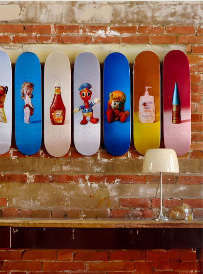 Paul McCharthy - Drei PROPO Skatedeck Sets mit Flight Case (2016)